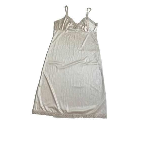 L’eggs  Slip Nightgown Ivory Lace Dress Beige Size S - Picture 7 of 8
